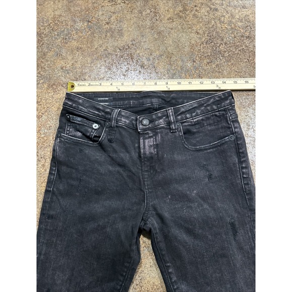 R13 Jeans Women's 28x30 Kate Skinny Reza Black Japan‎ Fabric Distressed - Picture 4 of 10